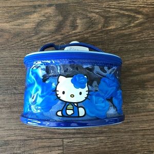 Vaulted 1998 Blue Rose Hello Kitty Vinyl Makeup Bag NEW